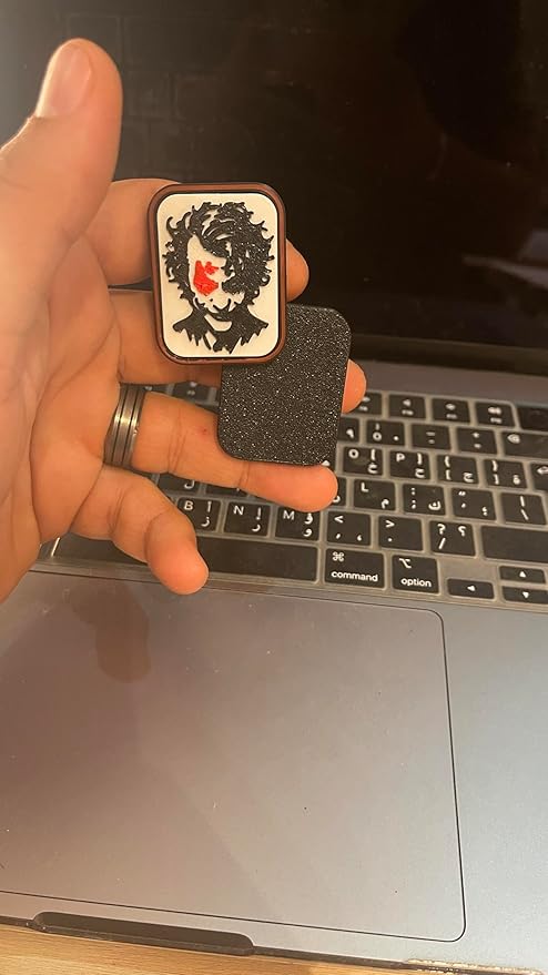 DarkJoker™ Magnetic Slider EDC Toy – Black & White Artistic Design with Red Accent